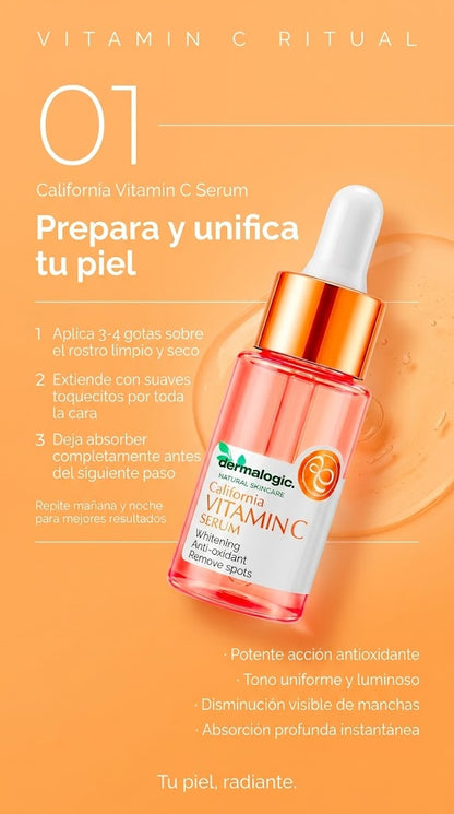 Set cuidado facial Vitamina C — Sérum, Contorno de Ojos y Crema