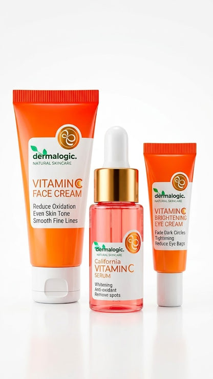 Set cuidado facial Vitamina C — Sérum, Contorno de Ojos y Crema